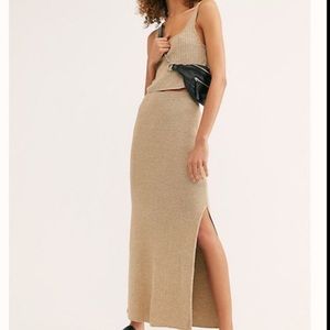 Free People Beach Encinitas Ribbed top/skirt set L